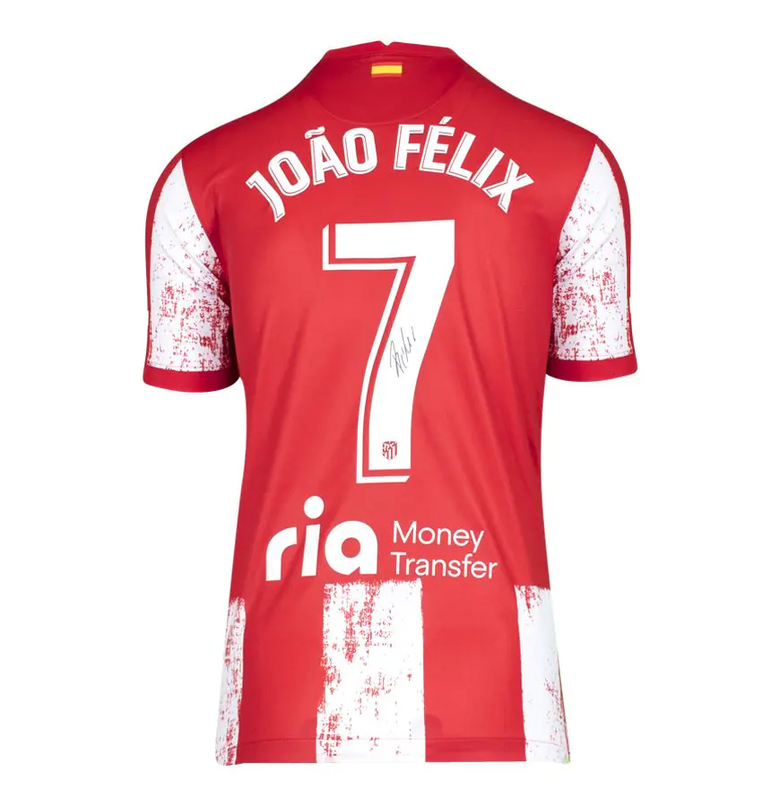 Joao Felix Signed Atletico Madrid Shirt - 2021-2022, Home, Number
