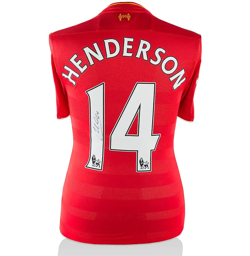 Jordan Henderson Signed Liverpool Shirt Number 14 - 2016-2017