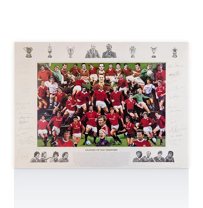 Multi Signed Manchester United Artwork Print - Legends Of Old