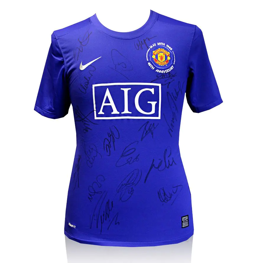 Manchester United multi signed shirt - 18 autographs - Genuine