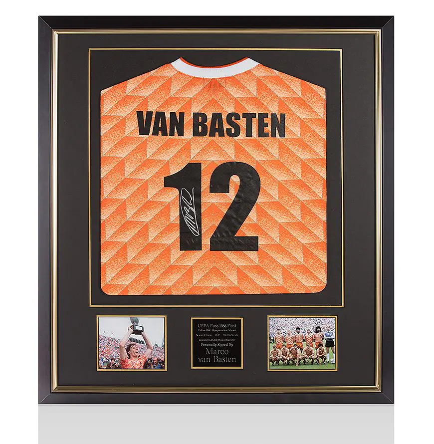 Marco van Basten Signed Netherlands Shirt Number 12 - Premium