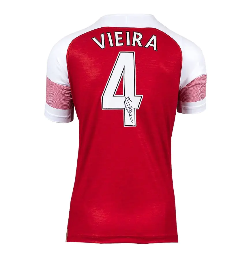 Patrick Vieira Signed Arsenal Shirt - Number 4 - Genuine Signed