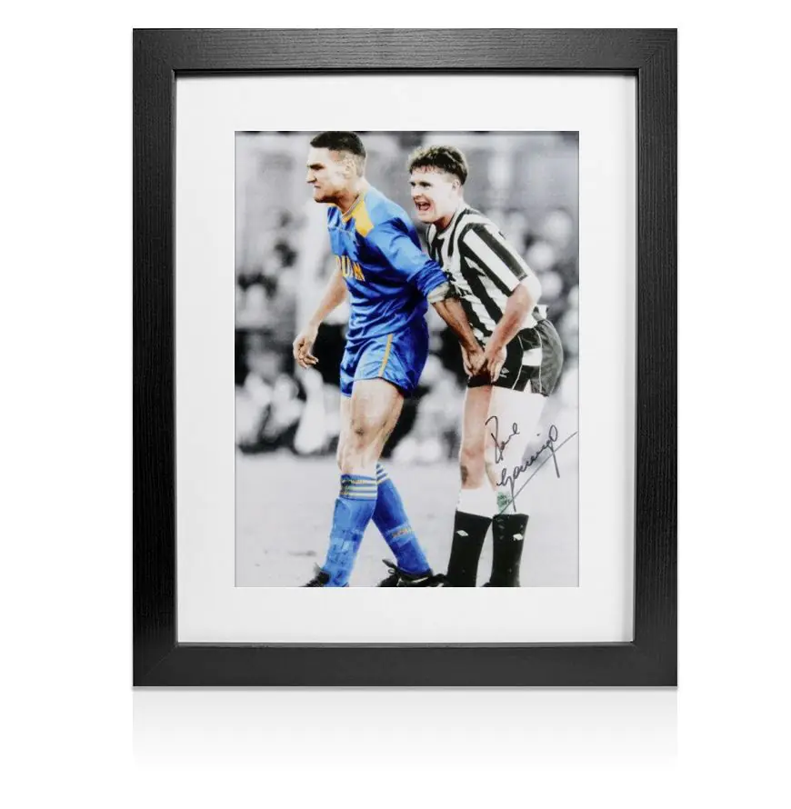 Framed Paul Gascoigne signed picture - Gazza & Vinnie Jones