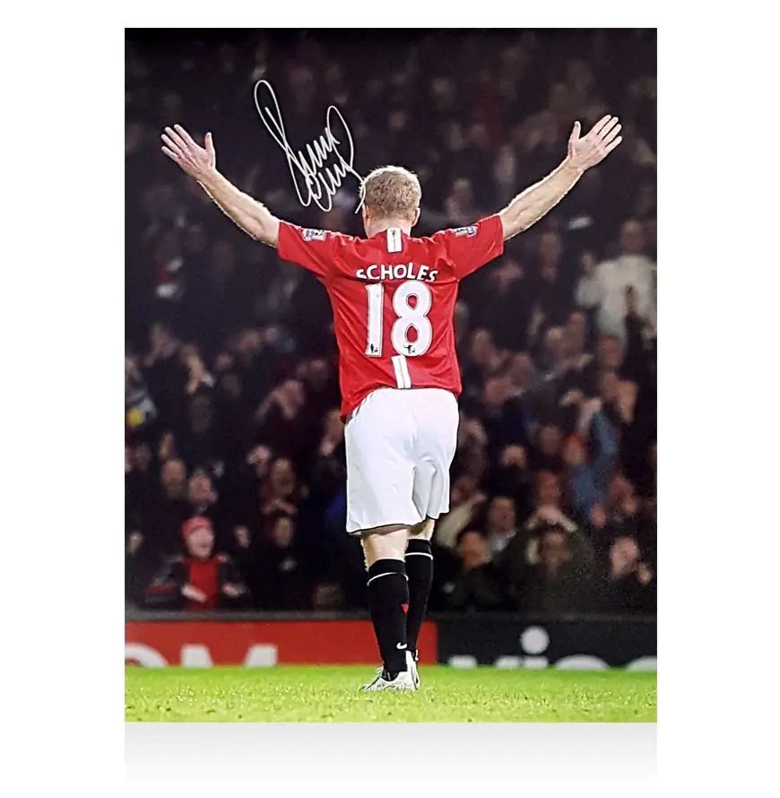 Paul Scholes Signed Manchester United Photo - Number 18 - Genuine