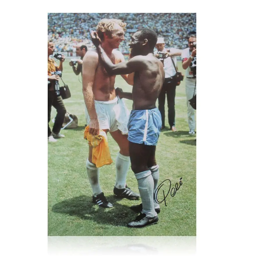 Chemise signée Pelé, Brésil 1970 (encadrée) - C/W Certificat d