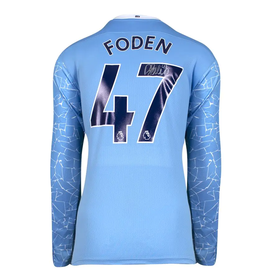 Phil Foden Signed Manchester City Shirt - 2020-21, Number 47