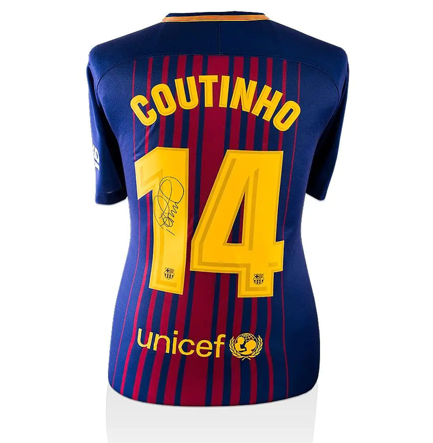Philippe Coutinho Signed FC Barcelona 2017/18 Home Shirt - Number