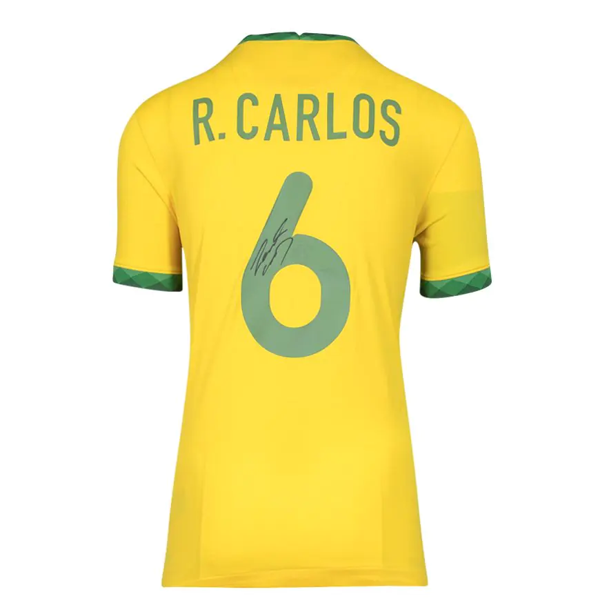 Roberto Carlos Signed Brazil Shirt - 2020-2021, Number 6 - Genuine