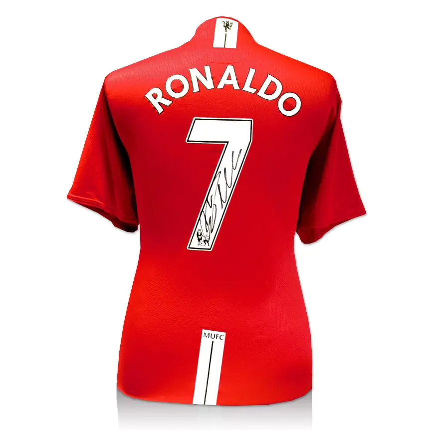 Manchester United RONALDO 7 ユニフォーム Cristiano Ronaldo back signed Manchester United shirt - Number 7
