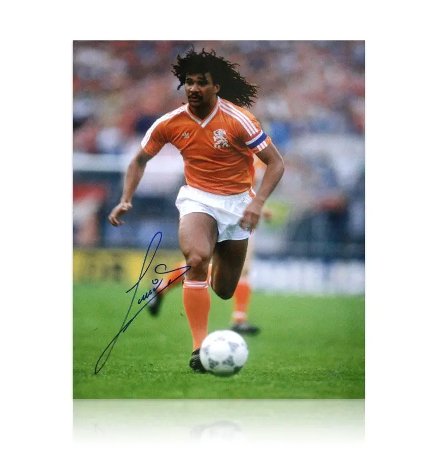 Ruud Gullit of The Netherlands during the national anthems at a UEFA