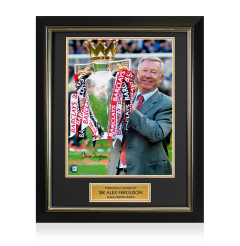 Framed Sir Alex Ferguson Signed Photo: Premier League Winner: Trophy Winners Range