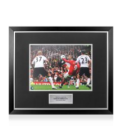 Premium Framed Dimitar Berbatov Signed Manchester United Photo: Overhead Kick v Liverpool - Signed in Silver