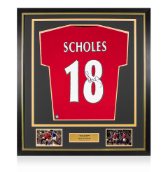 Framed Paul Scholes Signed Manchester United Shirt: Hall of Fame Edition