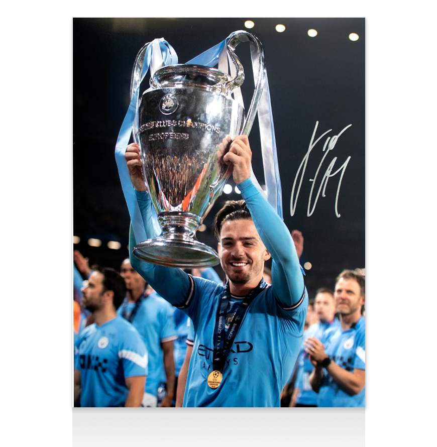 Jack Grealish Signed Photo – Aston Villa Soccer Print, Pre-Printed Autograph