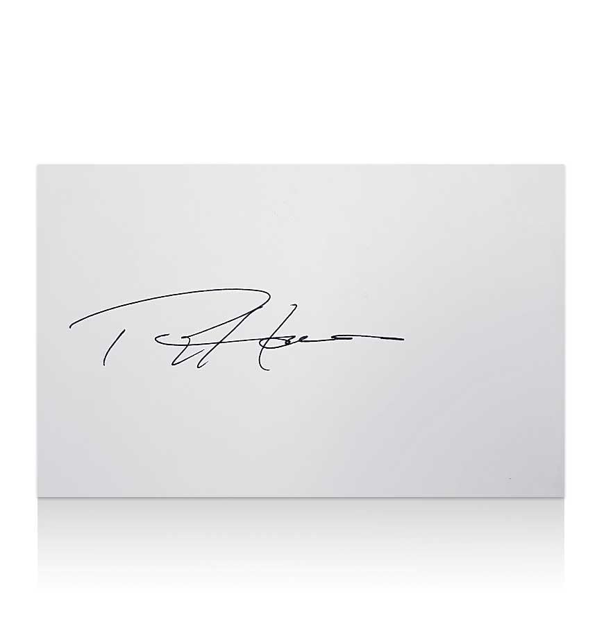 Ron Harris Hand Signed White Card - 5 x 3 Inches