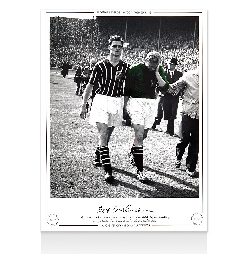 Bert Trautmann Signed Manchester City Photo - 1956 FA Cup Winner