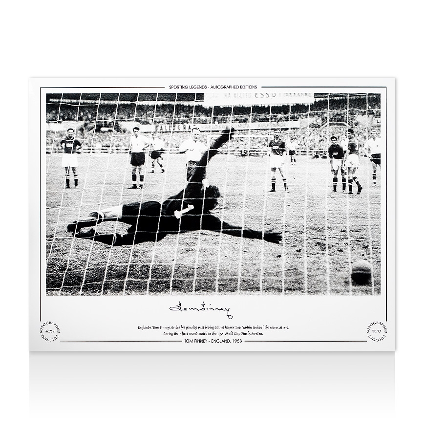 Tom Finney Signed England Photo - 1958